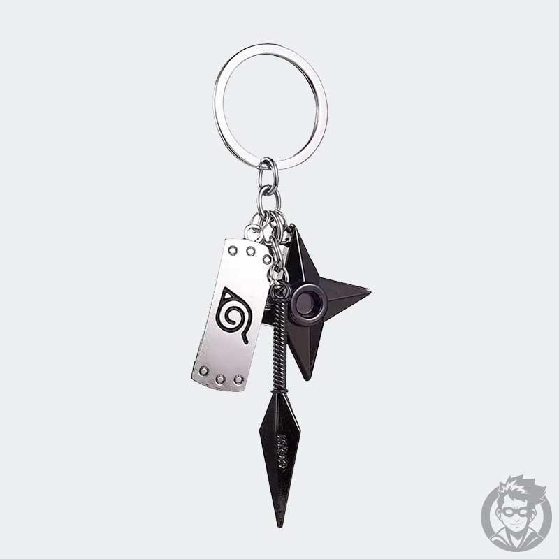 Llavero Naruto, Bandana, Kunai y Shuriken